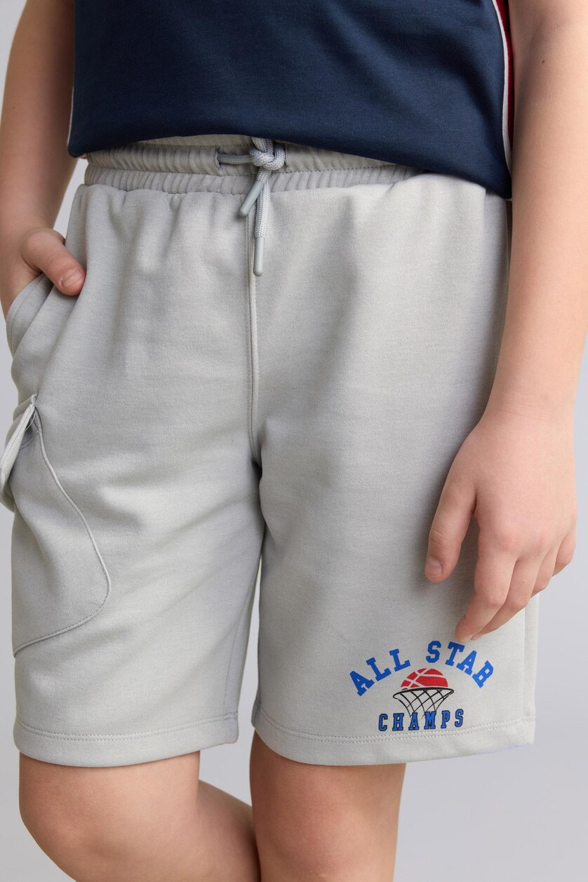 Young Boys - Teen Boys Light Grey Boy Regular Fit Sports Shorts
