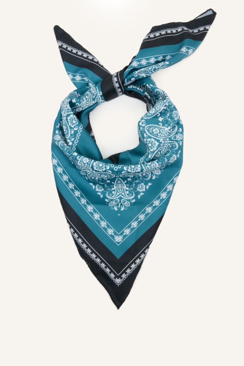 Man Dark Green Man Printed Shawl