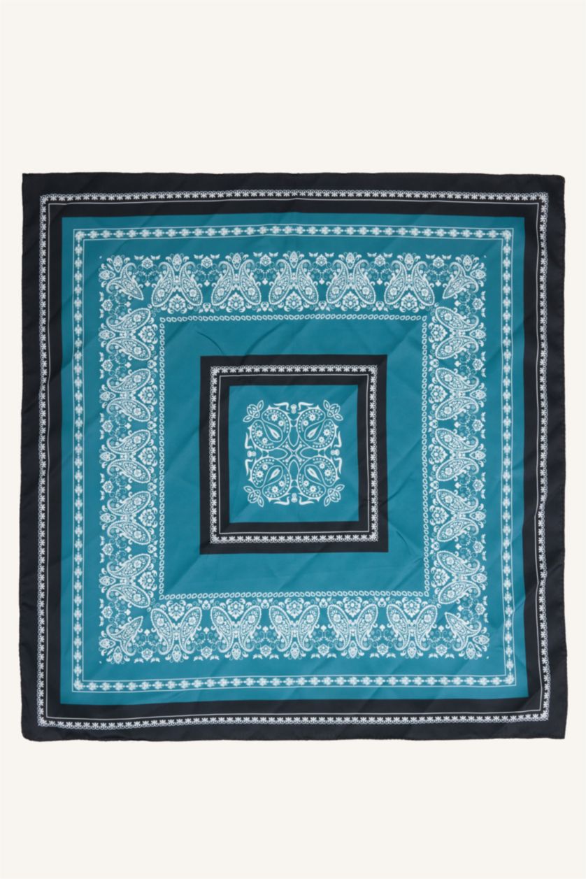 Man Dark Green Man Printed Shawl