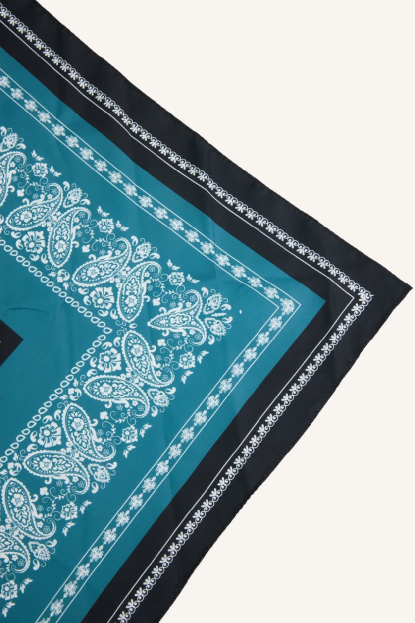 Man Dark Green Man Printed Shawl