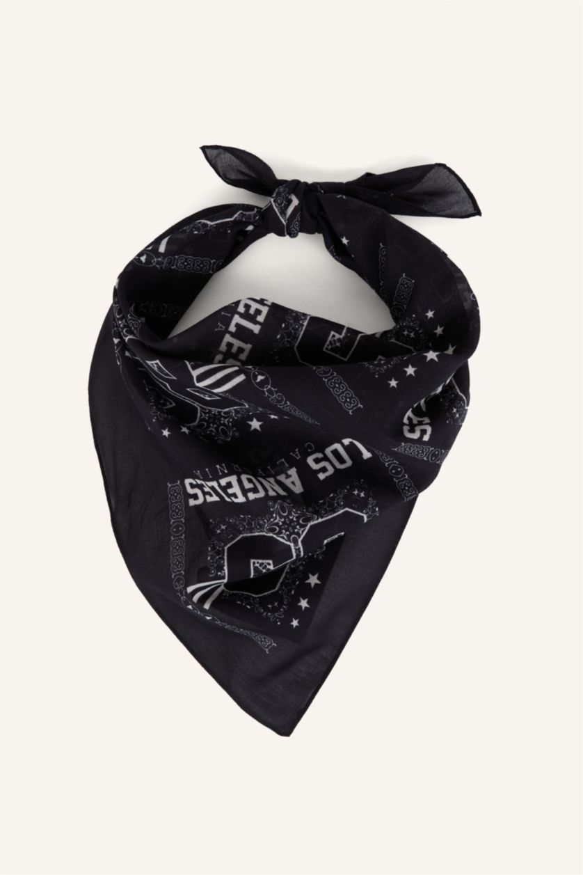 Man Anthracite Man Printed Shawl