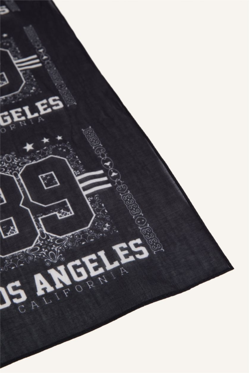 Man Anthracite Man Printed Shawl