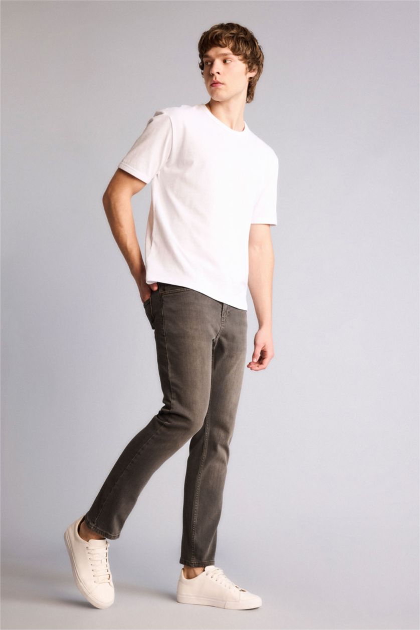 Erkek Antrasit Sergio Fıt Boru Paça Pantolon