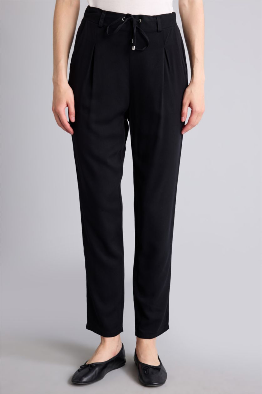 Women Black Normal Waist Harem Trousers