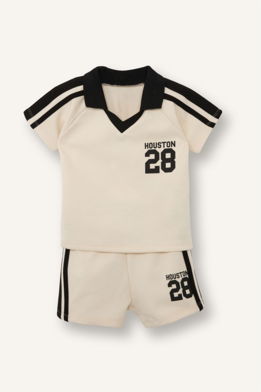 Baby Boys Light Stone Baby Boy Slogan Print 2 Piece Set