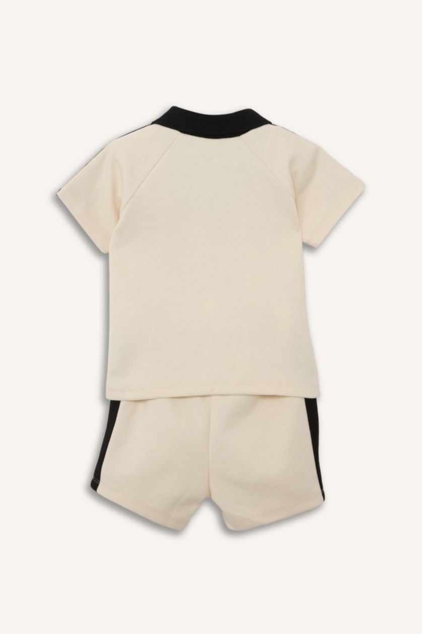 Erkek Bebek Açık Taş Baskılı 2'li Takım Erkek Bebek