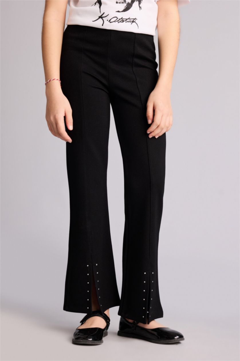 Kız Çocuk - Genç Kız Siyah Standart Boy Tayt Kız Çocuk