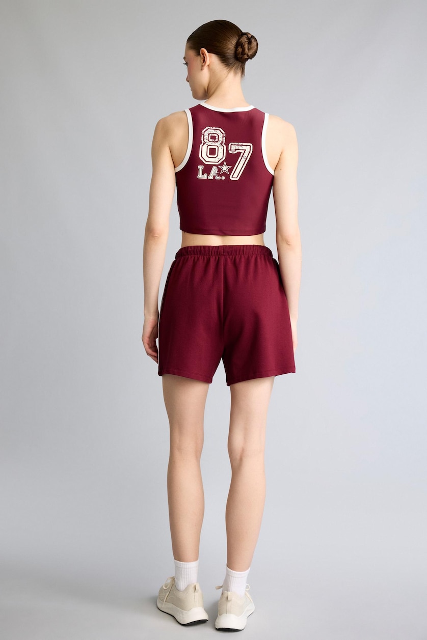 نساء خمري Standard Fit Burgundy Sporty Modal Shorts