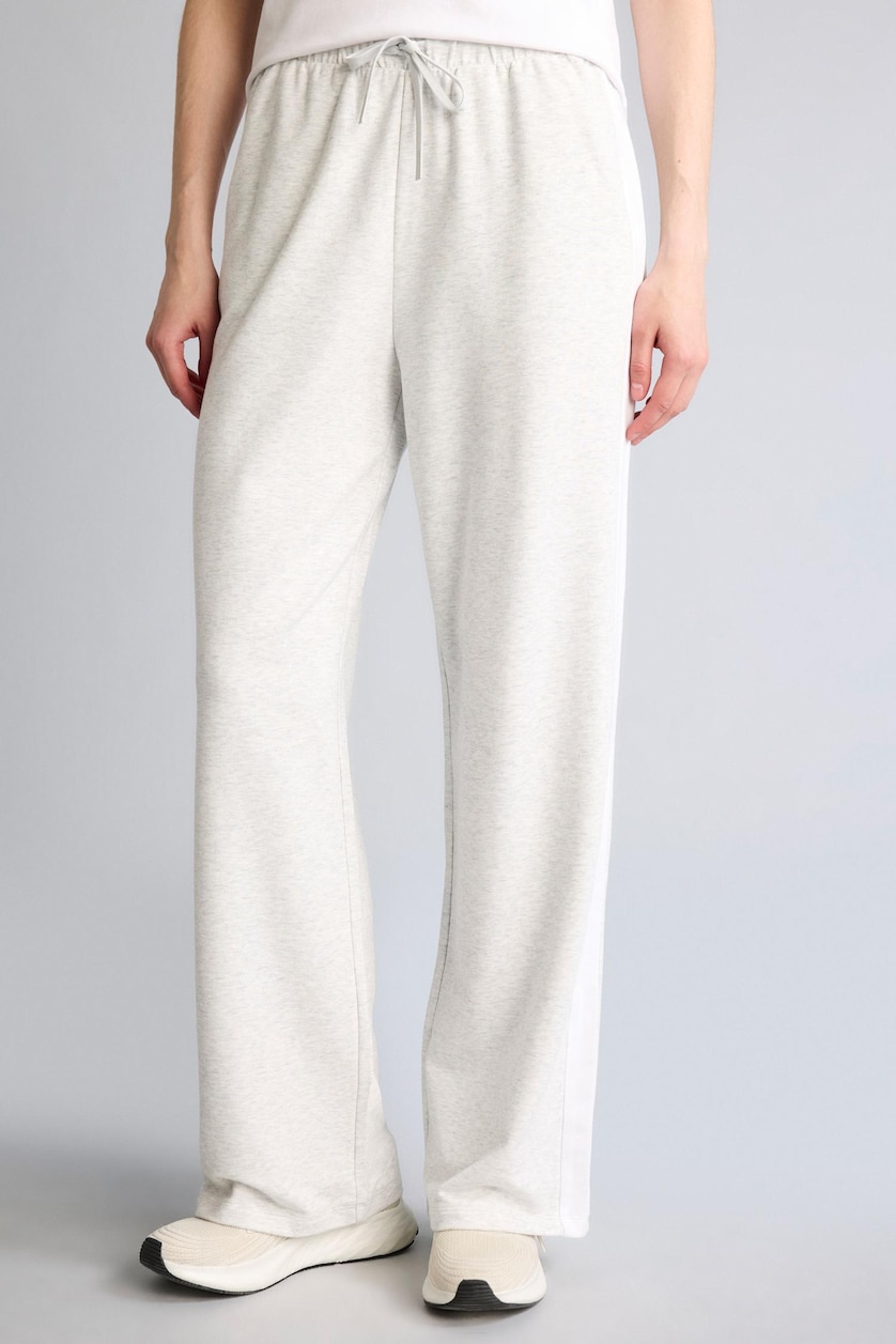 Woman Grey Melange Straight Fit Modal Sports Pants