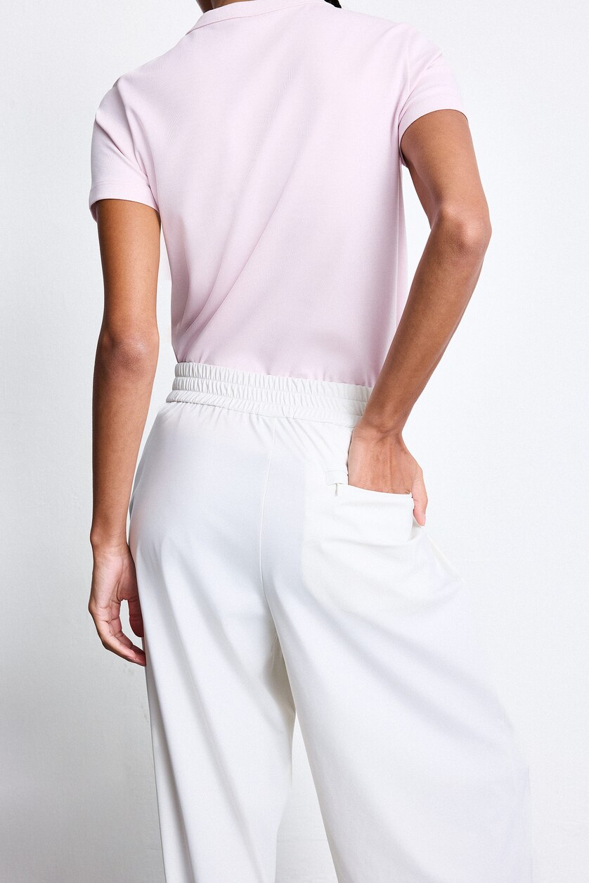 Женщины Слоновая кость Бежевые брюки Wide Leg