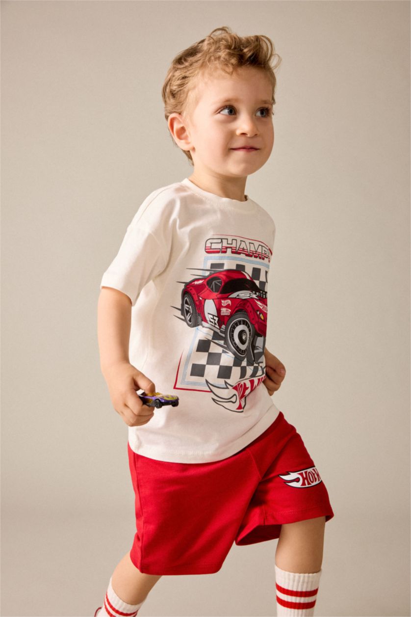 Baby Boys Red 2 piece Regular Fit Hot Wheels Licensed Set