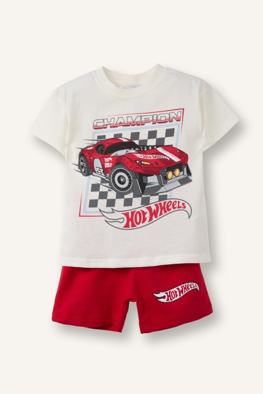 Baby Boys Red 2 piece Regular Fit Hot Wheels Licensed Set