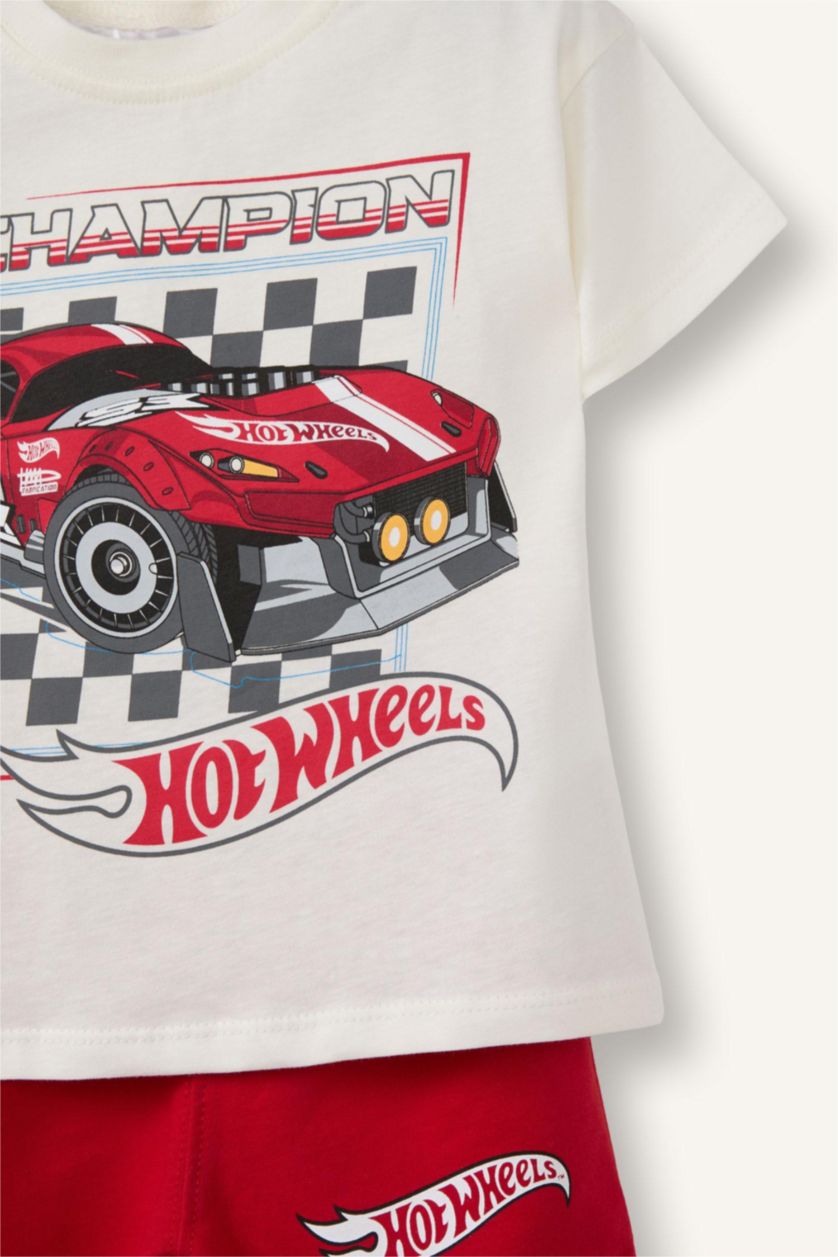 Baby Boys Red 2 piece Regular Fit Hot Wheels Licensed Set