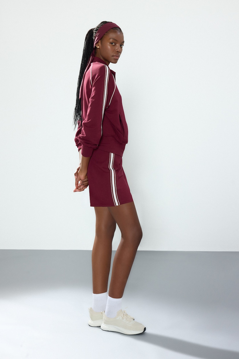 نساء خمري Cotton Standard Fit Modal Mini Skirt