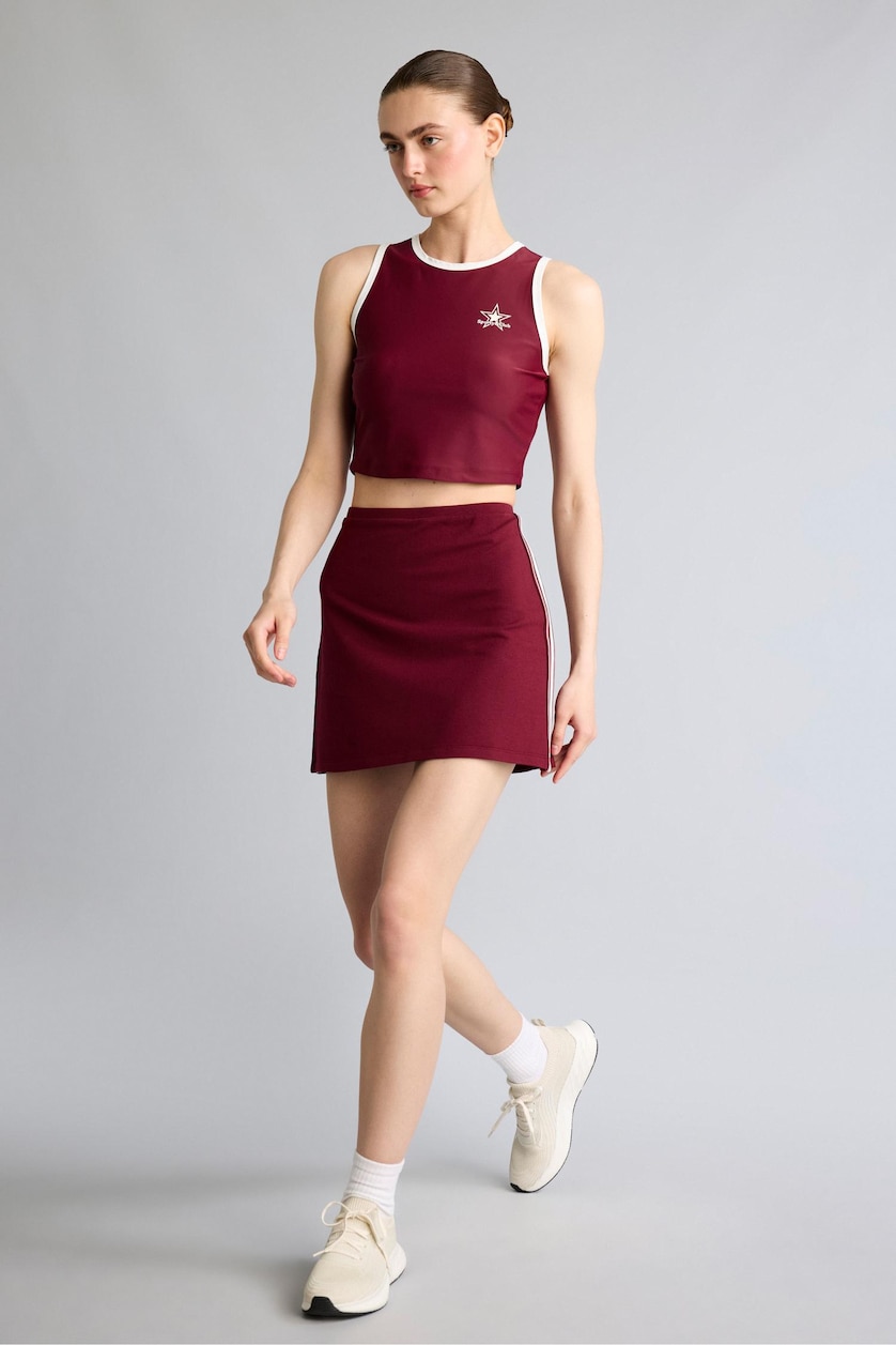 نساء خمري Cotton Standard Fit Modal Mini Skirt