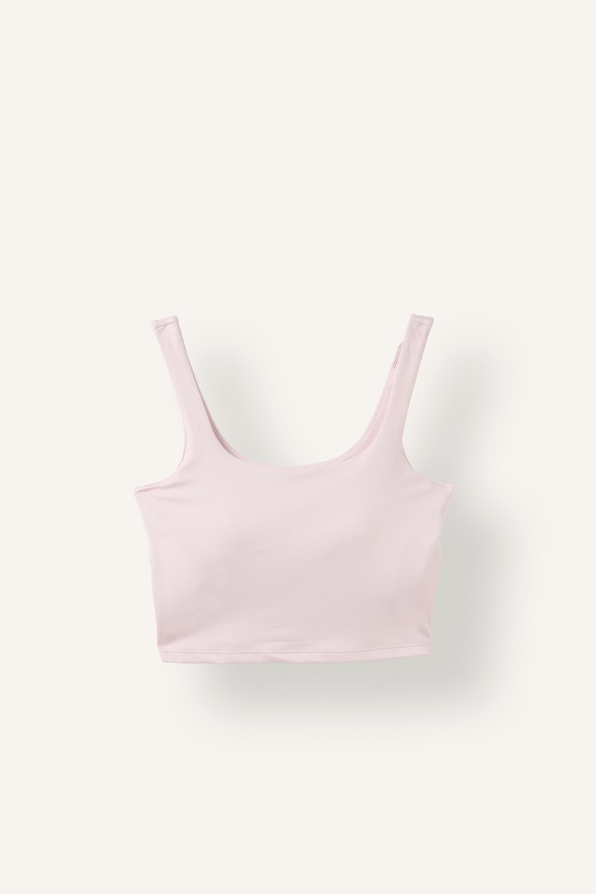 Kadın Açık Pembe Basic Crop Sporcu Atlet