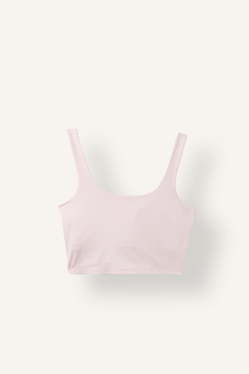 Kadın Açık Pembe Basic Crop Sporcu Atlet