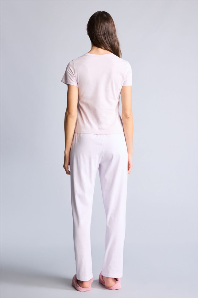 Kadın Pembe Regular Fıt Kısa Kollu 2'li Takım