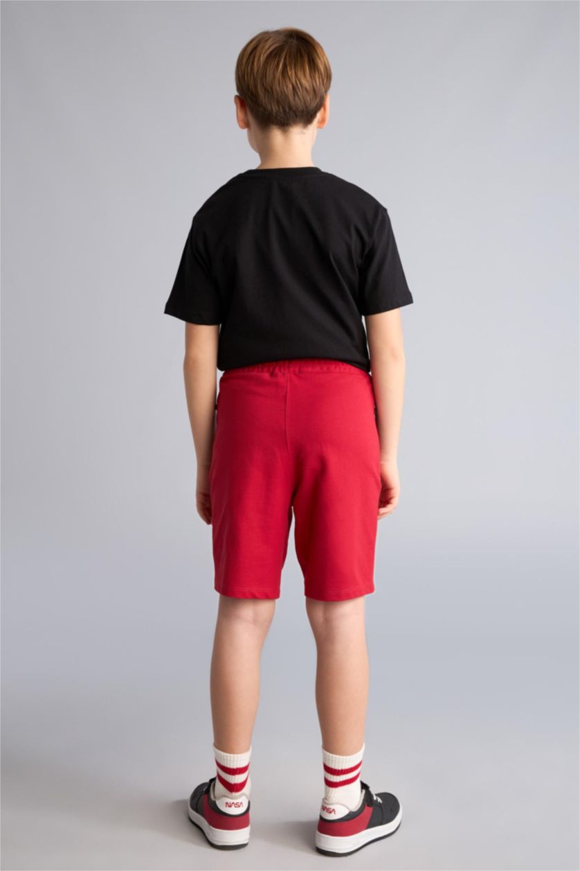 Erkek Çocuk - Genç Erkek Kırmızı Oversıze Şort Erkek Çocuk