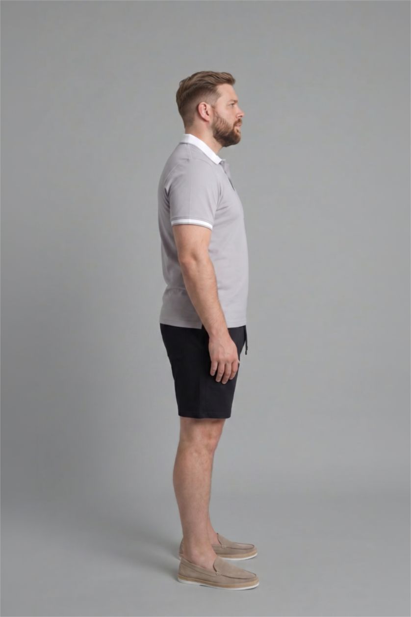 HOMME Gris Polo à manches courtes Coupe régulière