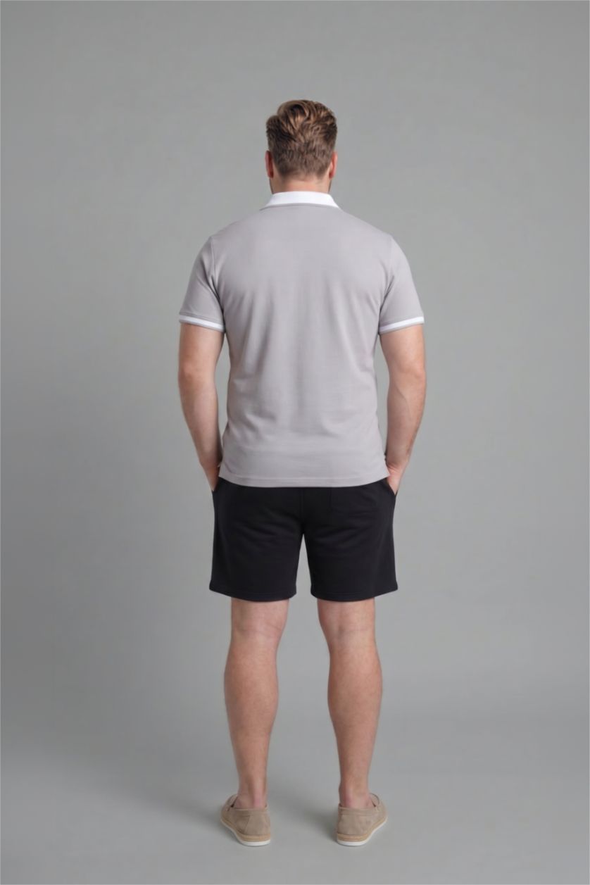 HOMME Gris Polo à manches courtes Coupe régulière