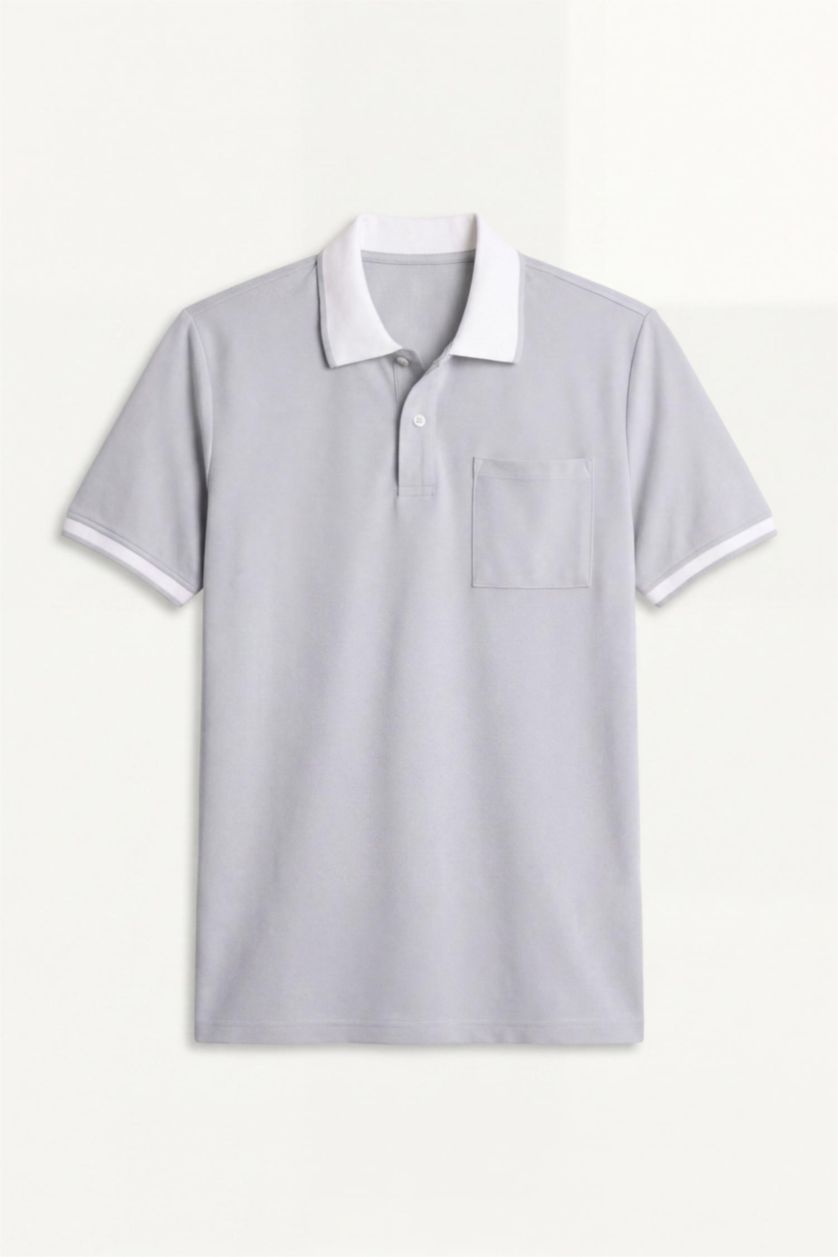 HOMME Gris Polo à manches courtes Coupe régulière