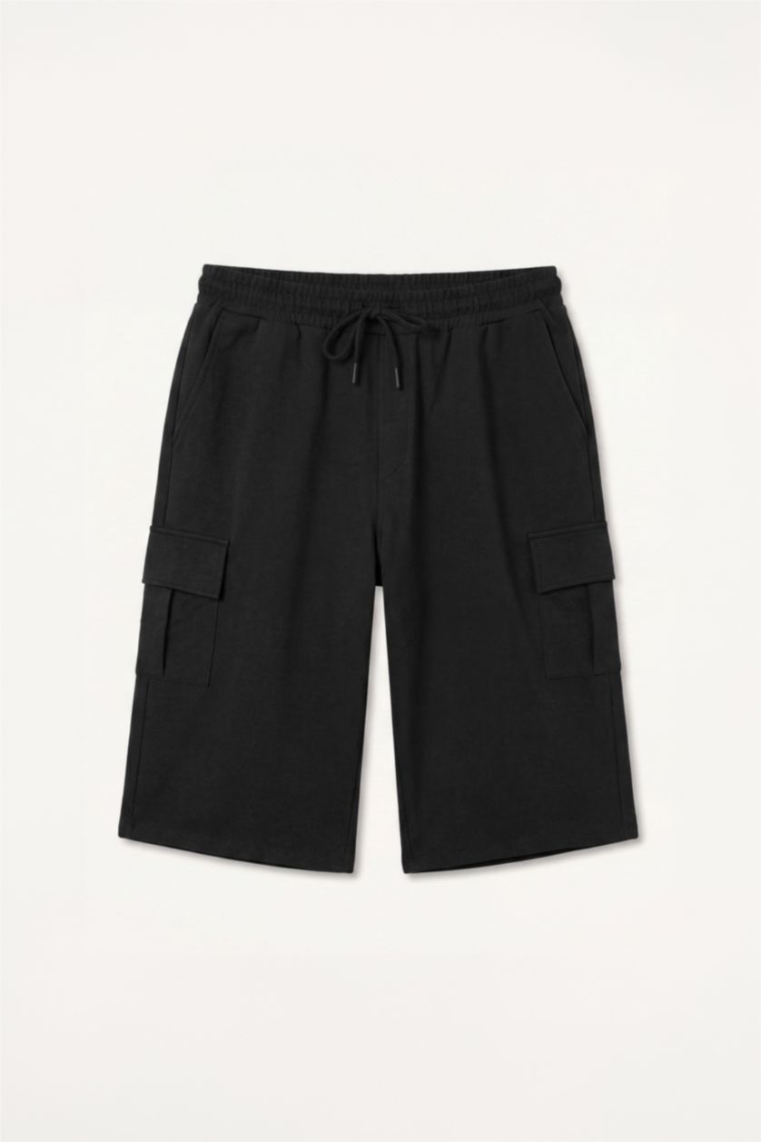 Men Black Relax Fit Thin Sweatshirt Fabric