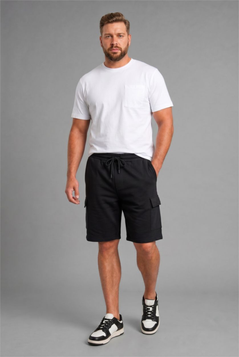 MAN Black Relax Fit Thin Sweatshirt Fabric Regular Hem Tall Short