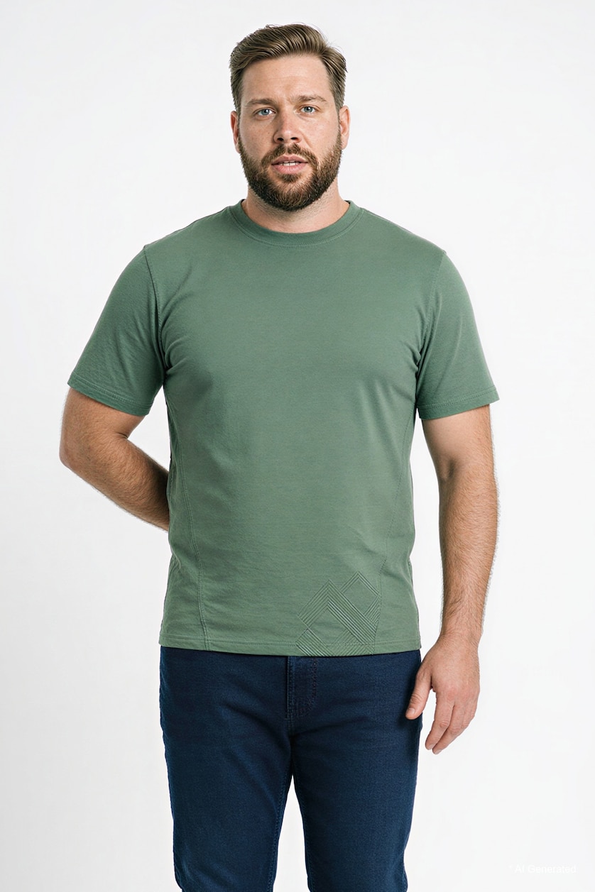 HOMME Bleu T-shirt grande taille 100% coton