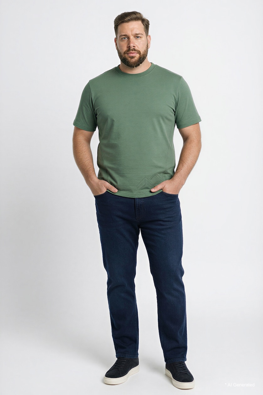 HOMME Bleu T-shirt grande taille 100% coton