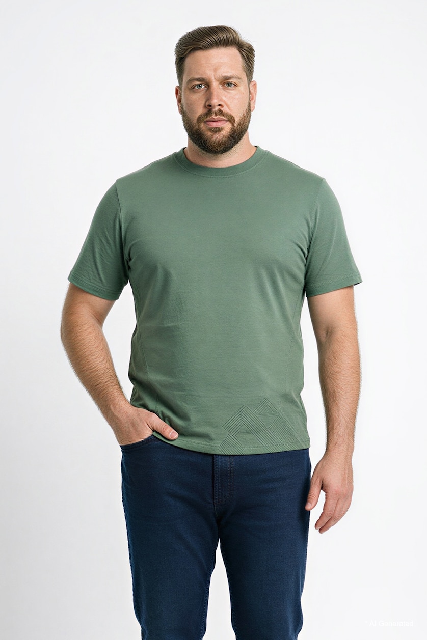 HOMME Bleu T-shirt grande taille 100% coton