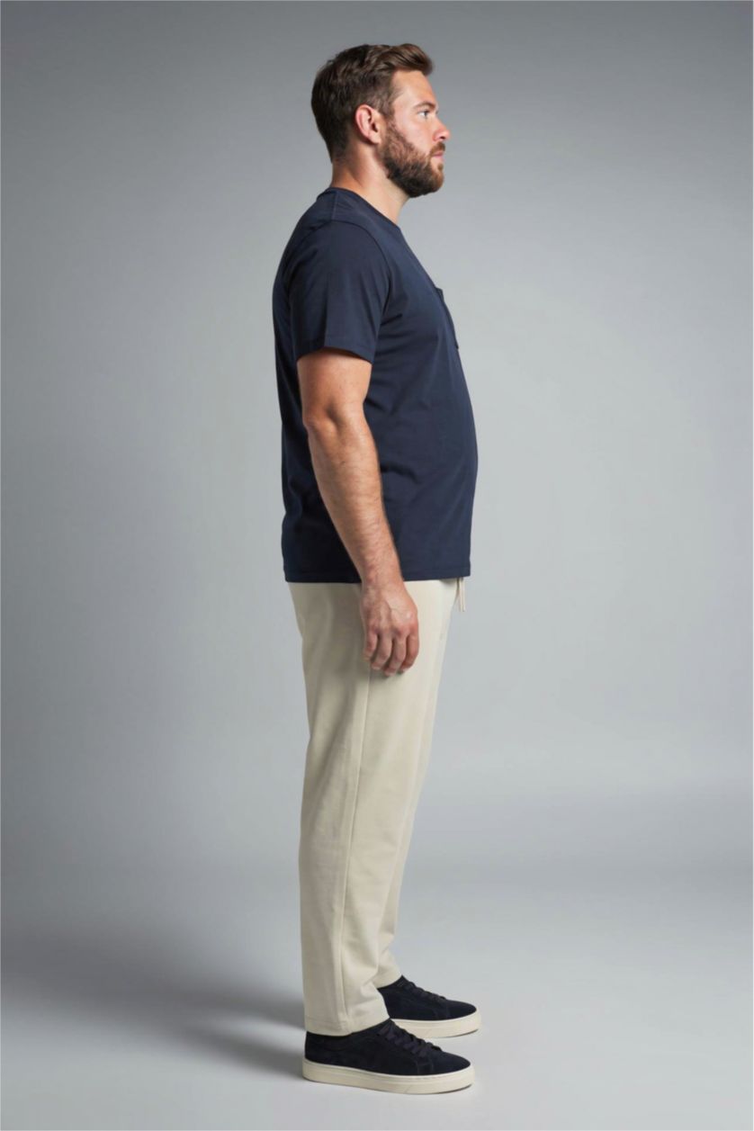 Erkek Lacivert %100 Pamuk Büyük Beden Tişört