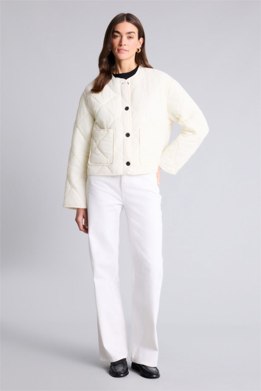 Kadın Ekru Oversıze Mont