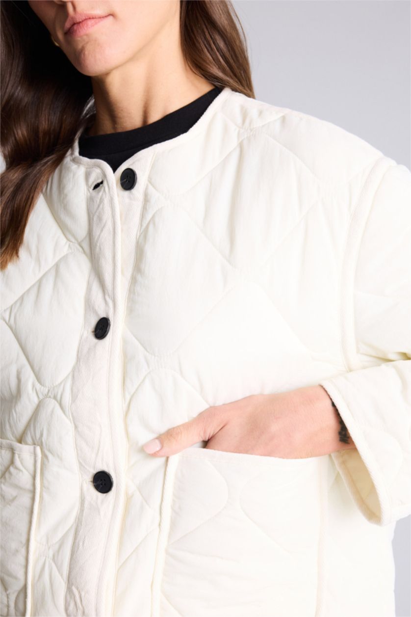 Kadın Ekru Oversıze Mont