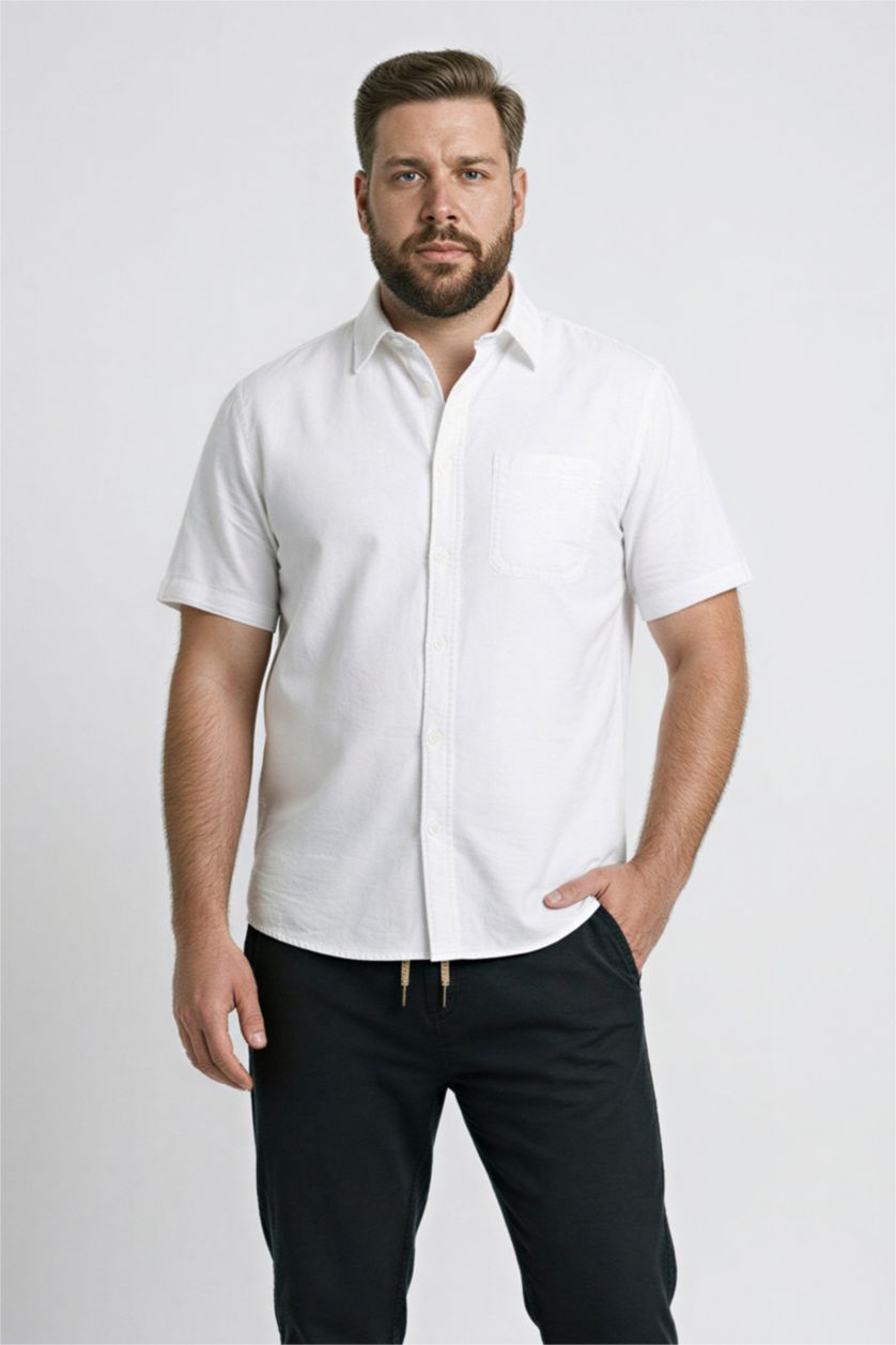 Erkek Beyaz Regular Fıt Pamuklu