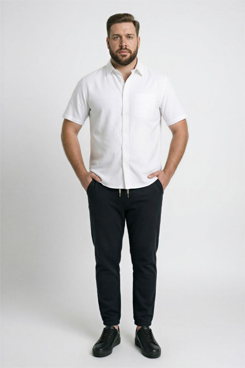 Erkek Beyaz Regular Fıt Pamuklu