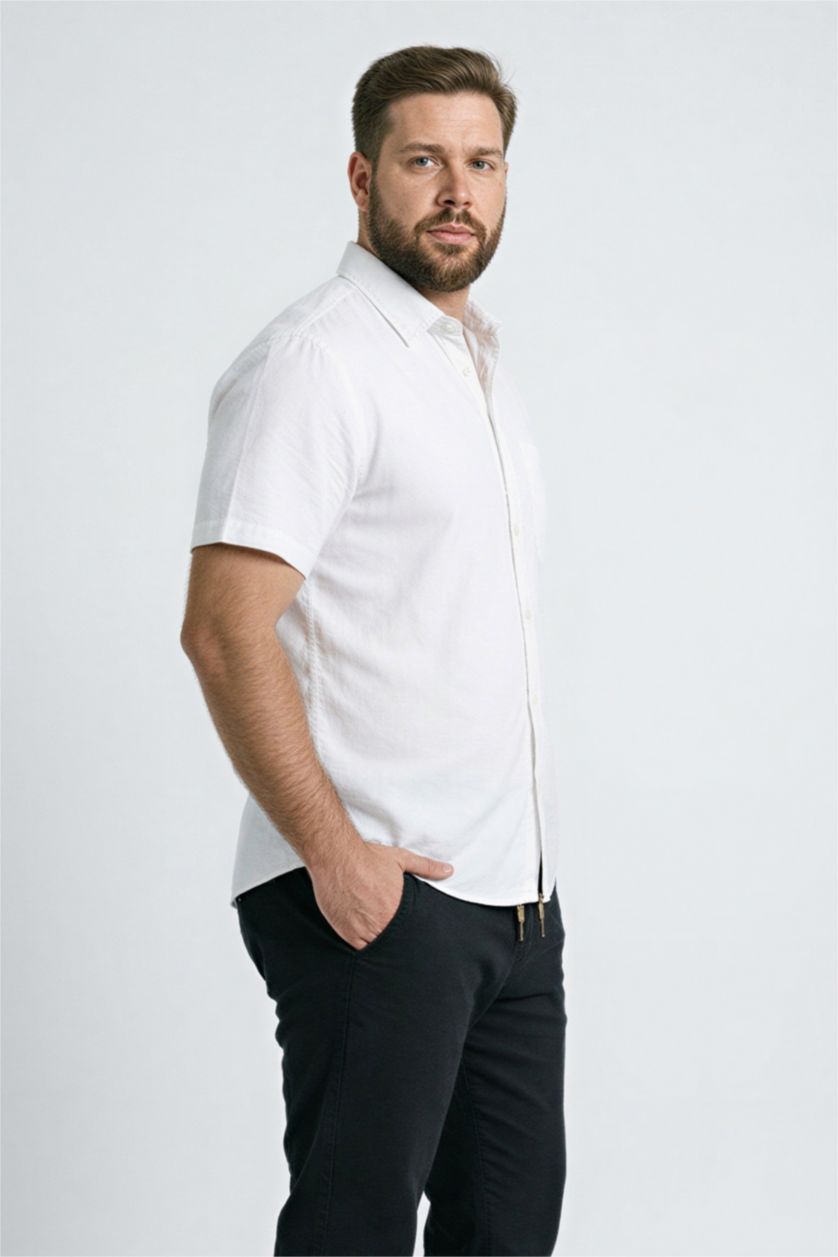 Erkek Beyaz Regular Fıt Pamuklu