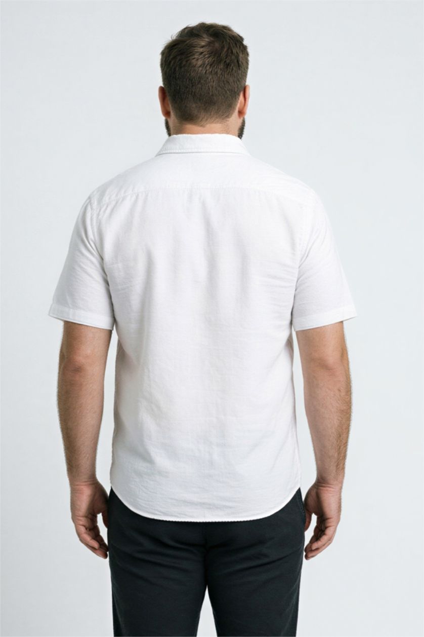 Erkek Beyaz Regular Fıt Pamuklu