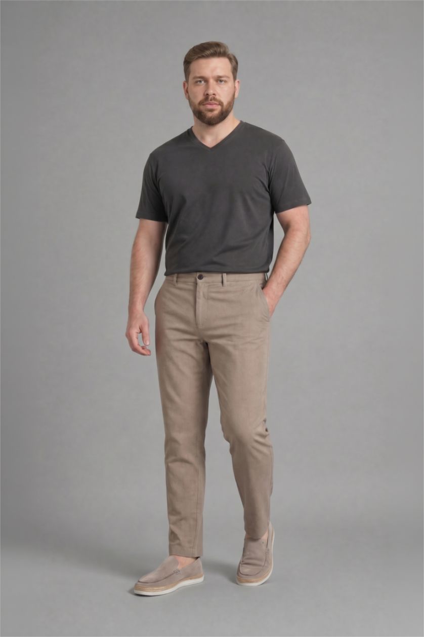 Men Beige Regular Fit Trousers