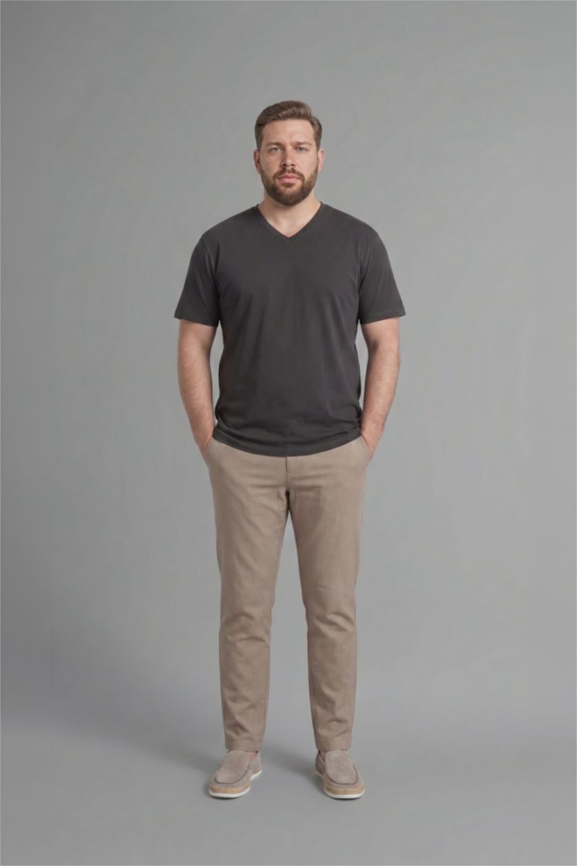 Men Beige Regular Fit Trousers