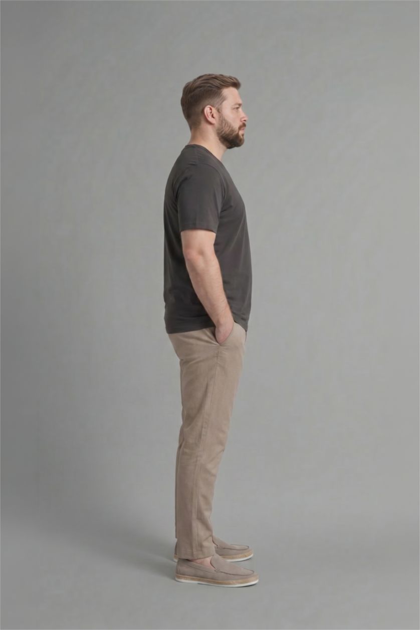 Men Beige Regular Fit Trousers