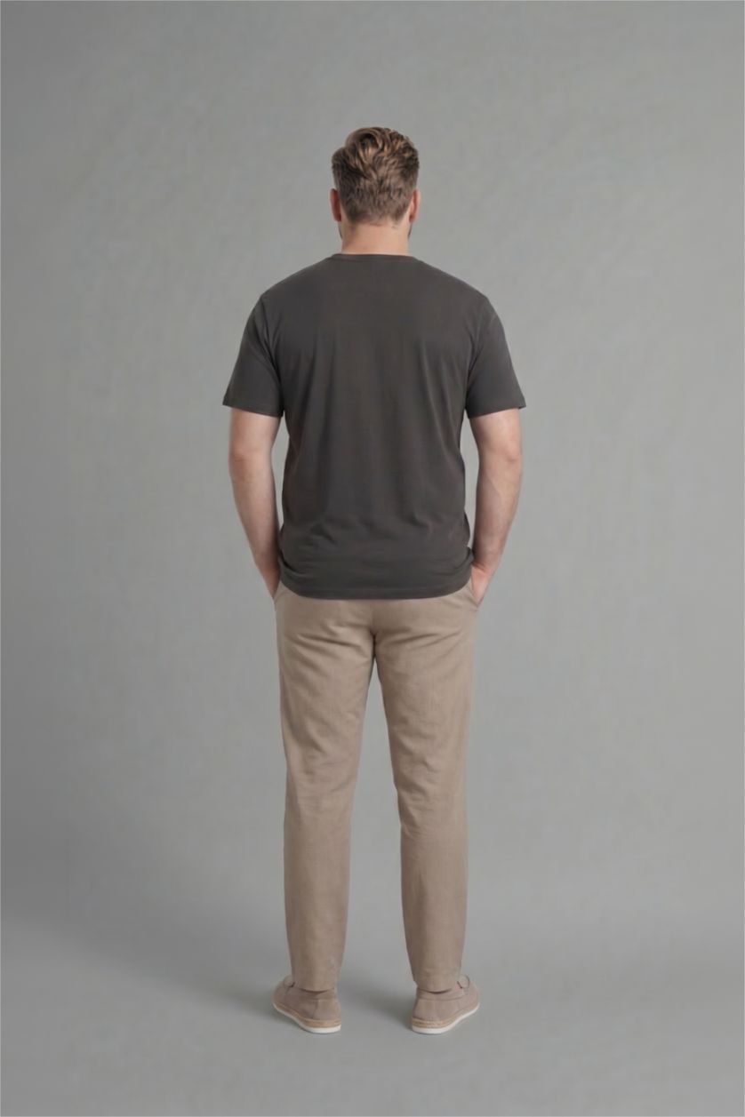 Men Beige Regular Fit Trousers