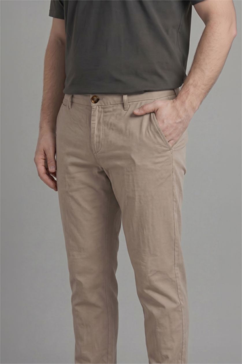 Men Beige Regular Fit Trousers