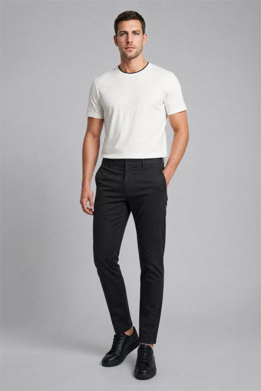 MAN Black Regular Fit Trousers