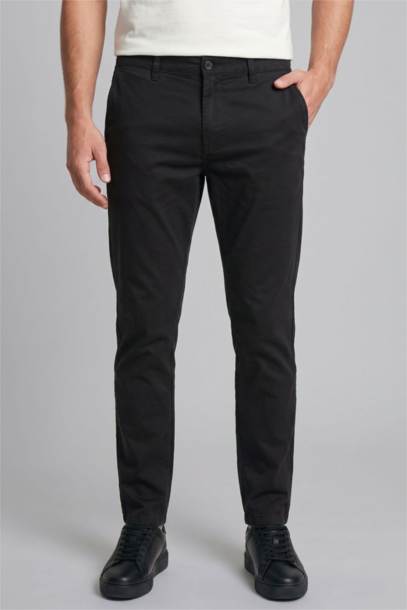 MAN Black Regular Fit Trousers