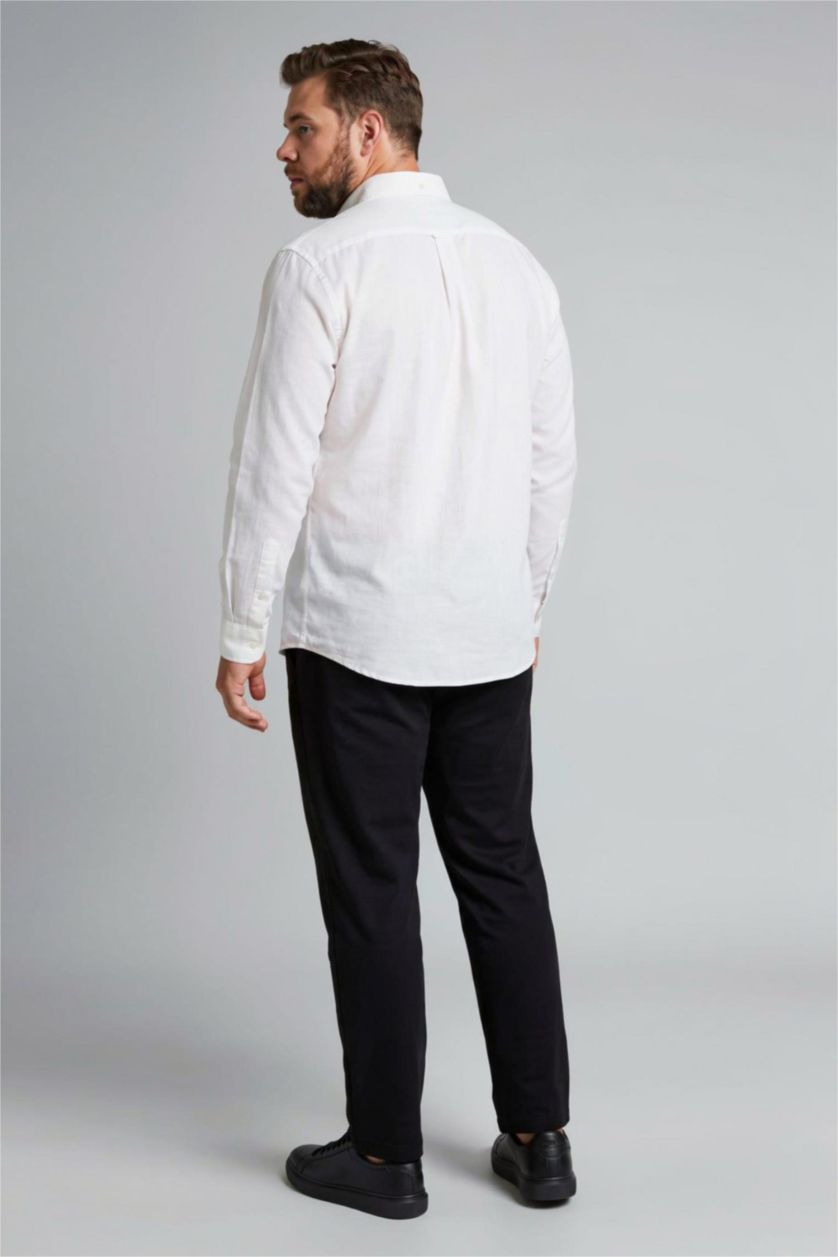 Man Black Plus Size Regular Fit Trousers