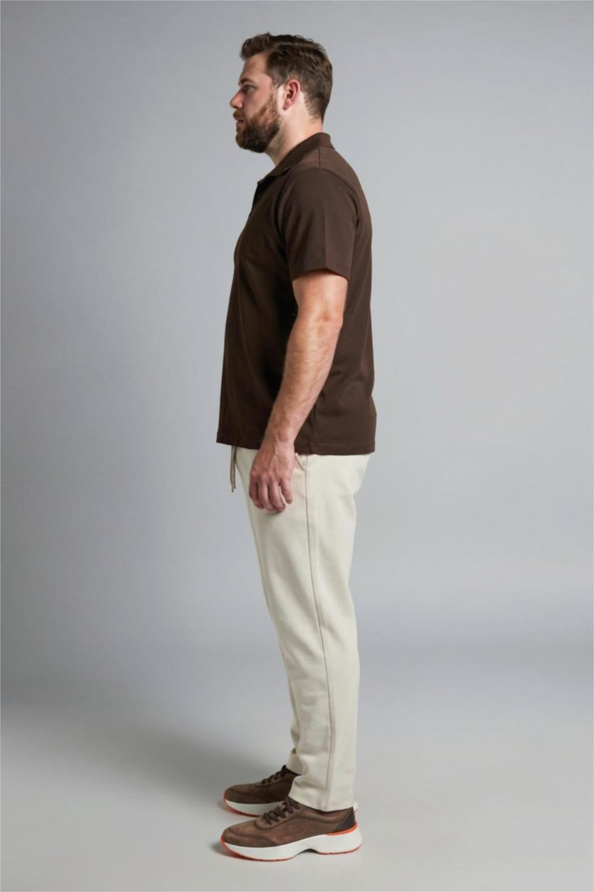 رجال اللون الحجري بنطرون مقاس كبير قصة عادية