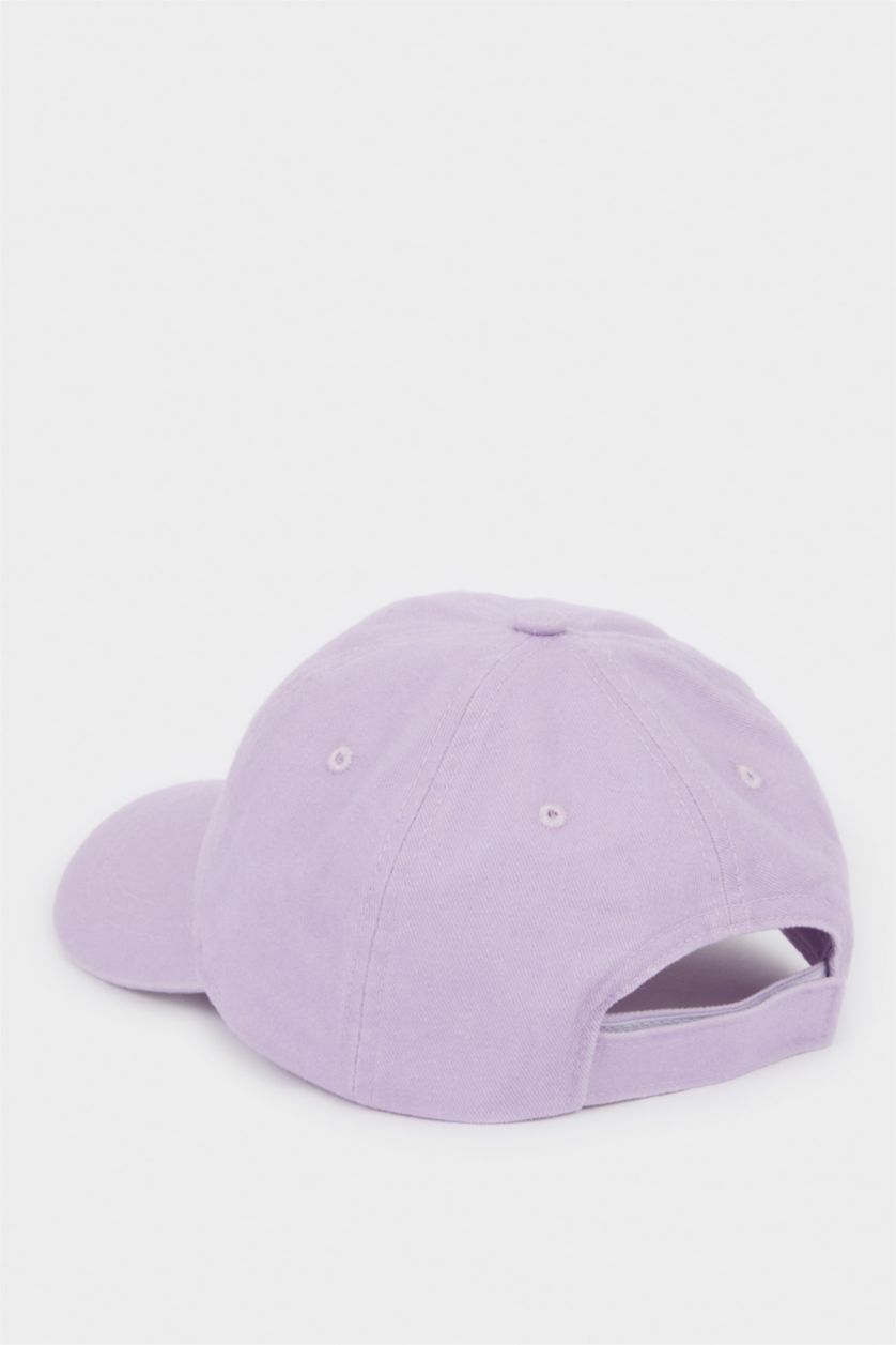 Kadın Lila Kadın Nakışlı Pamuklu Cap Şapka
