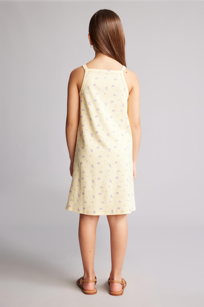 Girls & Teens Light Yellow Girl Regular Fit Sleeveless Knitted Dress