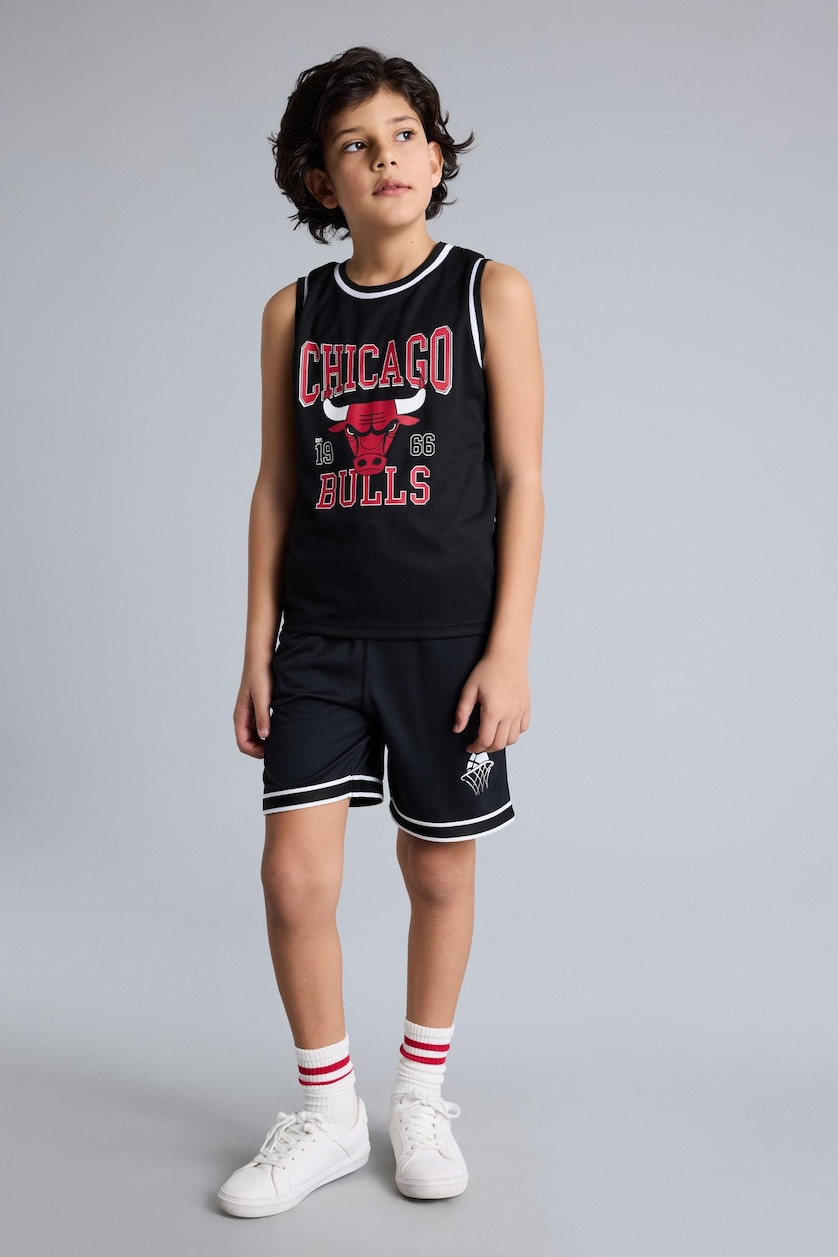 Boys & Teens Black Oversize Fit Shorts